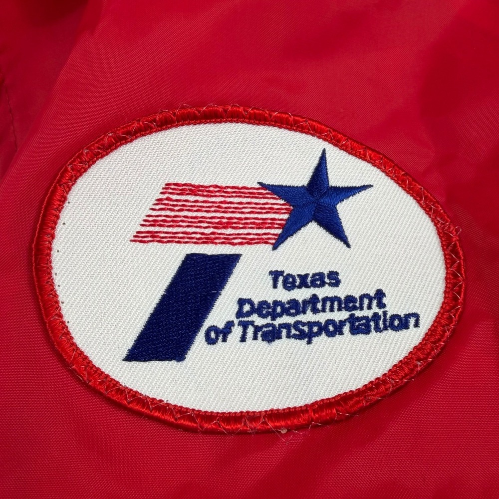 Vintage Texas Department of Transportation Red Nylon Coaches Jacket Workwear XL - Picture 8 of 10